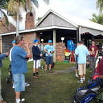 Picking the teams. 4 Vicos have already teed off, so the rest of us get allocated!